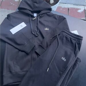 ALO Yoga Black Sweatpants & Hoodie Set
